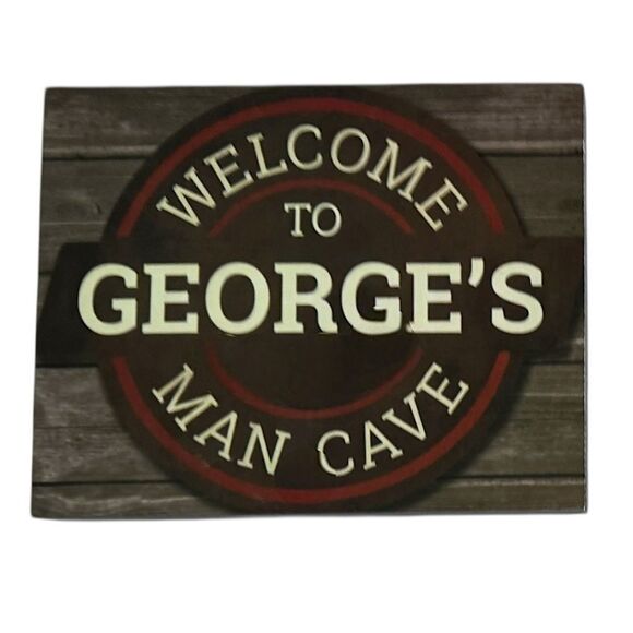 2 8x10 George's Man Cave Signs NEW - Picture 7 of 11